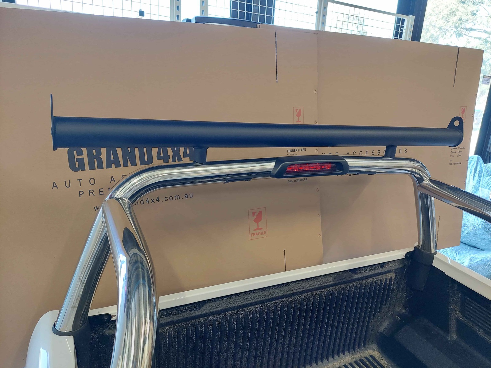 Universal Black Steel Ute Tub Ladder Rack Extension Bar Sports Bar Roll Bar GRAND4x4