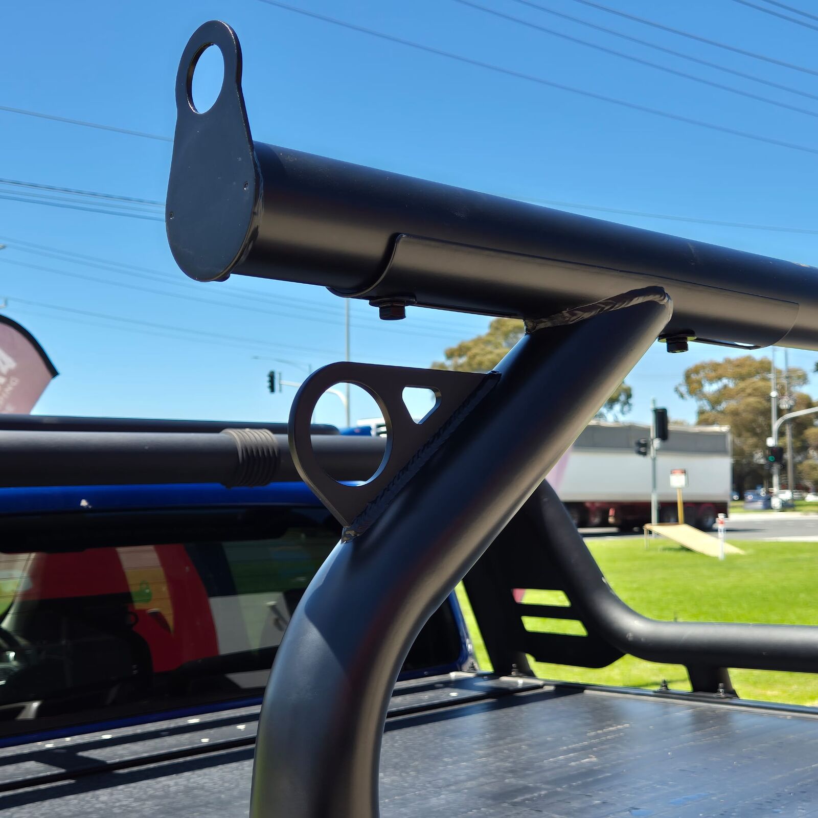 Black Slim Ladder Rack to suit Roller Shutters, Adjustable Width and ...