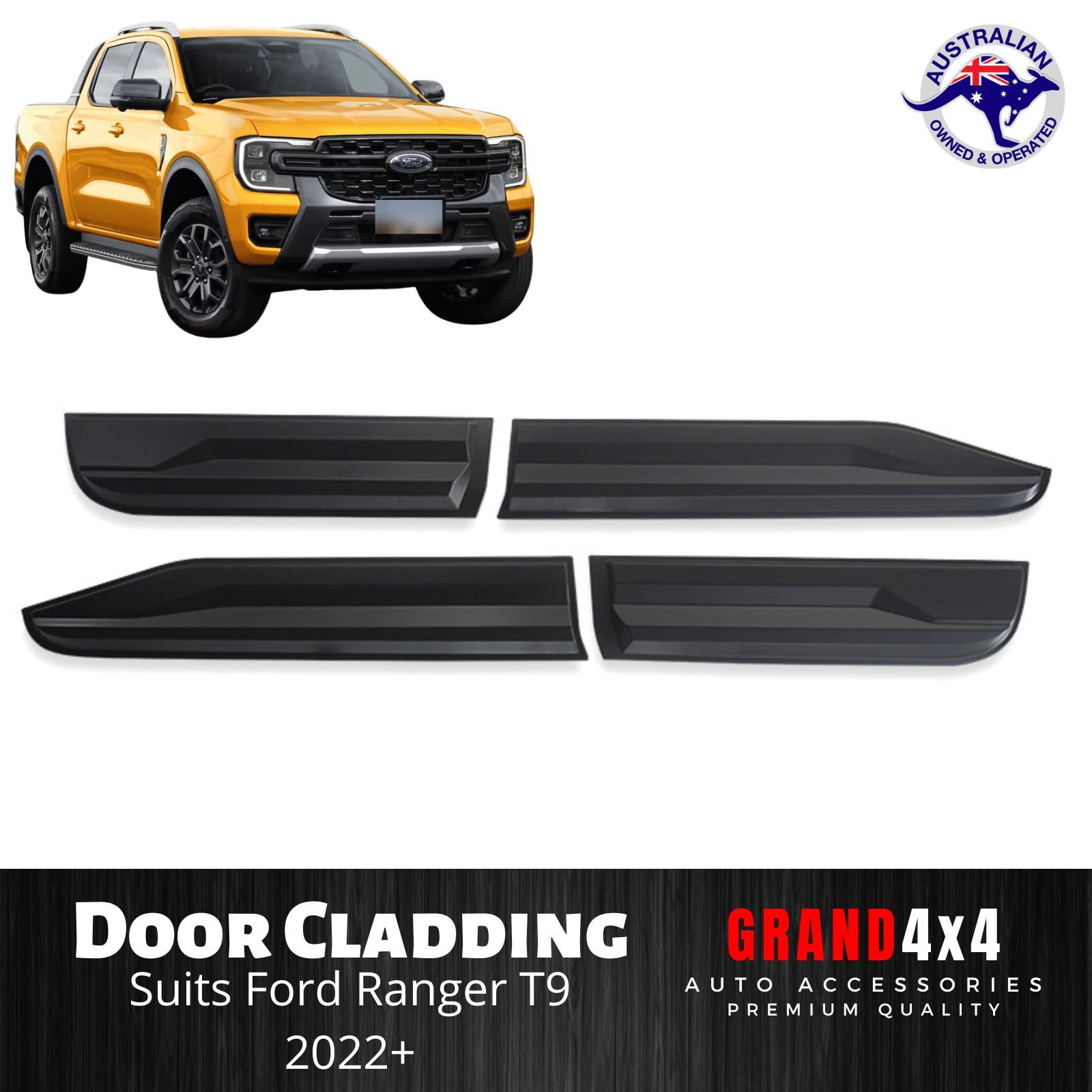 Door Handle Cover Matte Black to suit Ford Ranger T9 2022+