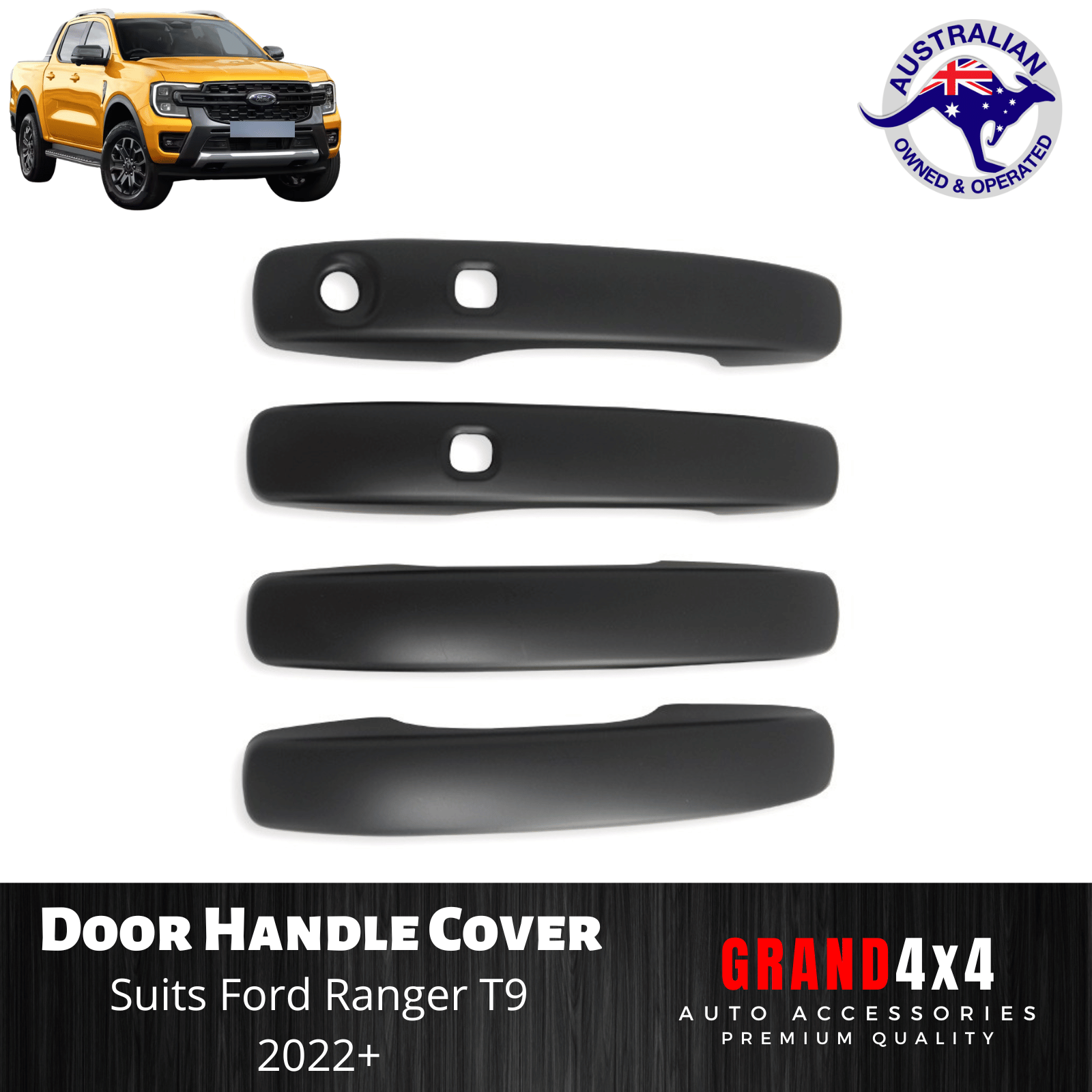 Door Handle Cover Matte Black to suit Ford Ranger T9 2022+