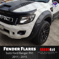 Matte Black PS Style T9 Fender Flares Suits Ford Ranger Next Gen 2022 +  MY22 Dual Cab