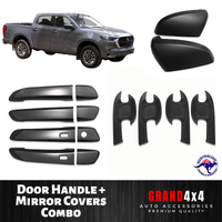 Side Mirror Cover + Door Handle Covers + Inserts for Mazda BT-50 BT50 2020-2022