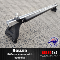 Roller Bar for Roof Rack Heavy Duty Black - 1260mm, comes with eyebolts, bracket