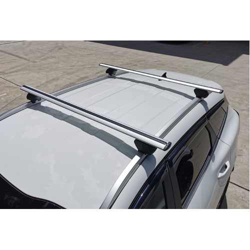 2 x Silver Cross Bars / Roof Racks for Hyundai Tucson 2015 - 2021 Flush Rails