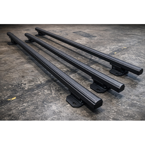 3 x Black Aluminium Roof Racks to suit Toyota Hiace Van LWB 2019 - 2025