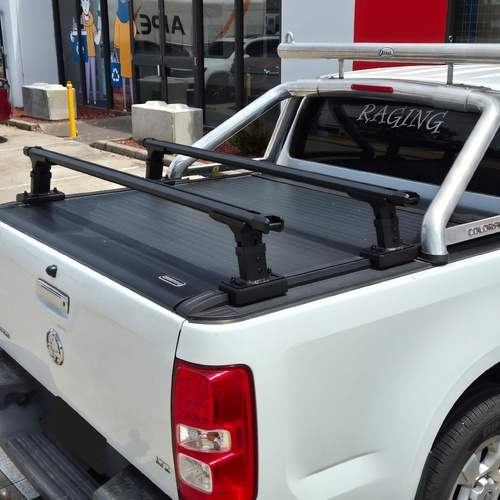 2 x Black Aluminium/Alloy Cross Bars/Racks For Roller Shutter Cover, Hard Lids Utes