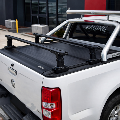 2 x Black Aluminium/Alloy Cross Bars/Racks For Roller Shutter Cover, Hard Lids Utes