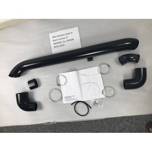 4" Black 304 Stainless Steel Snorkel to suit Mitsubishi Triton MR 2019 - 2023