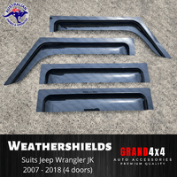 Premium Weathershields Window Visors for Jeep Wrangler JK 2007-2018 (4 doors)